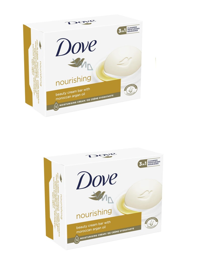 دوف صابون دوف المغذي، 90 غرام × قطعتين | صابون كريم مرطب للبشرة مع ربع كريم لبشرة ناعمة وملساء - Image 1